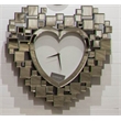 Michael Amini Montreal Mirrored Heart Shaped Wall Clock