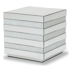 Michael Amini Montreal Mirrored Linear Square End Table