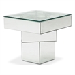 Michael Amini Montreal Mirrored Geometric Square End Table