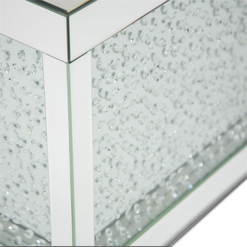 Michael Amini Montreal Block End Table With Crystals