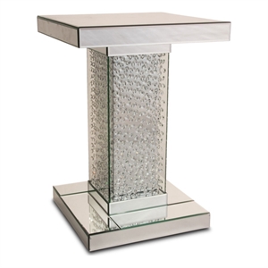 Michael Amini Montreal 26&quot Mirrored Pedestal End Table