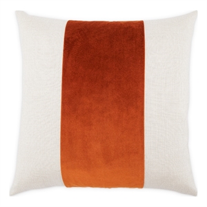 MICHAEL AMINI Caleb 21x21&quot Square Velvet Accent Pillow in Paprika/White Set of 2