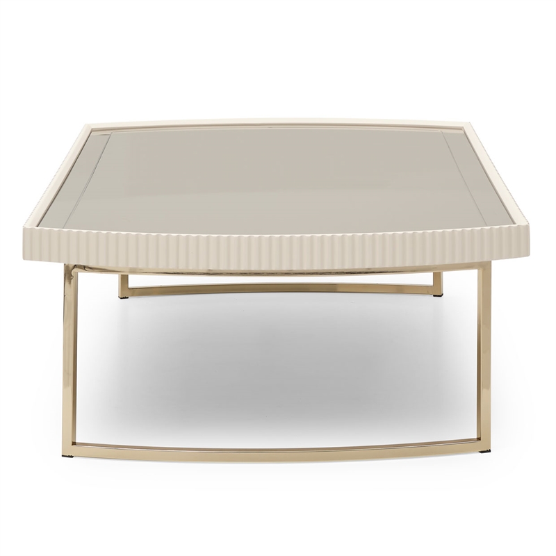 Michael Amini Lisbon Cocktail Table - Silken Matte Cream