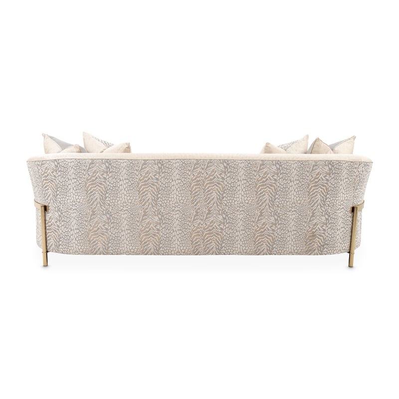 Michael Amini Lisbon Chenille Sofa - Opal/Gold
