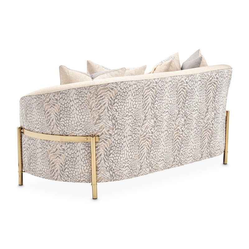 Michael Amini Lisbon Chenille Loveseat - Opal/Gold