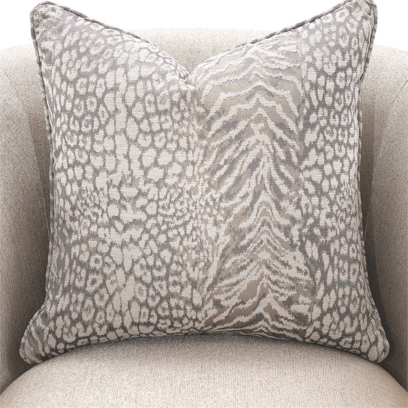 Michael Amini Lisbon Chenille Accent Chair - Opal/Gold