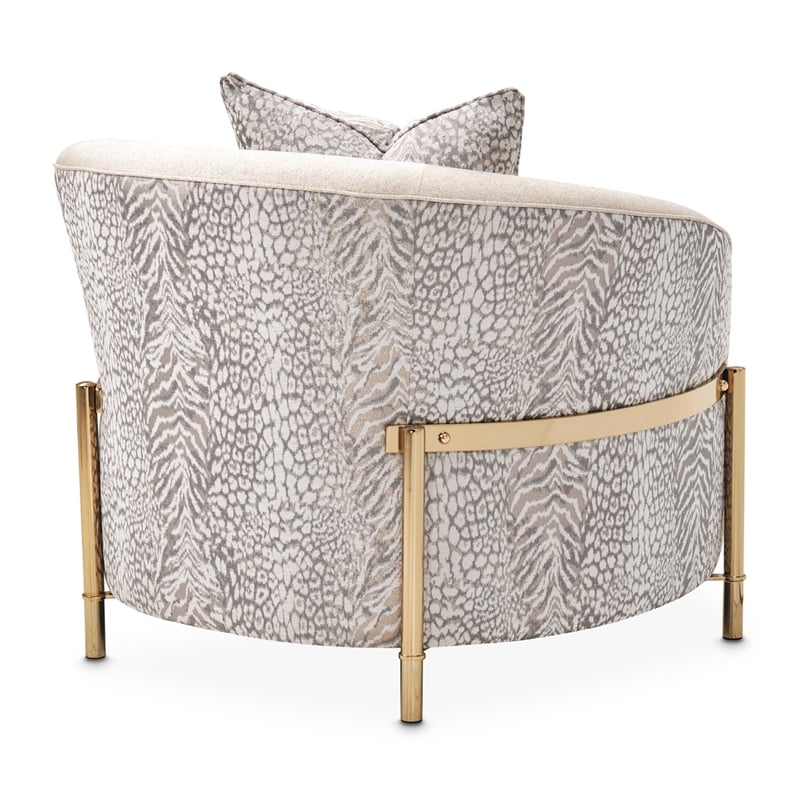 Michael Amini Lisbon Chenille Accent Chair - Opal/Gold