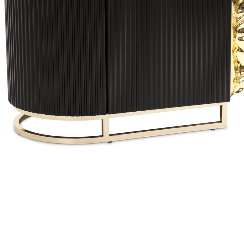 Michael Amini Lisbon Media Cabinet - Silken Matte Black