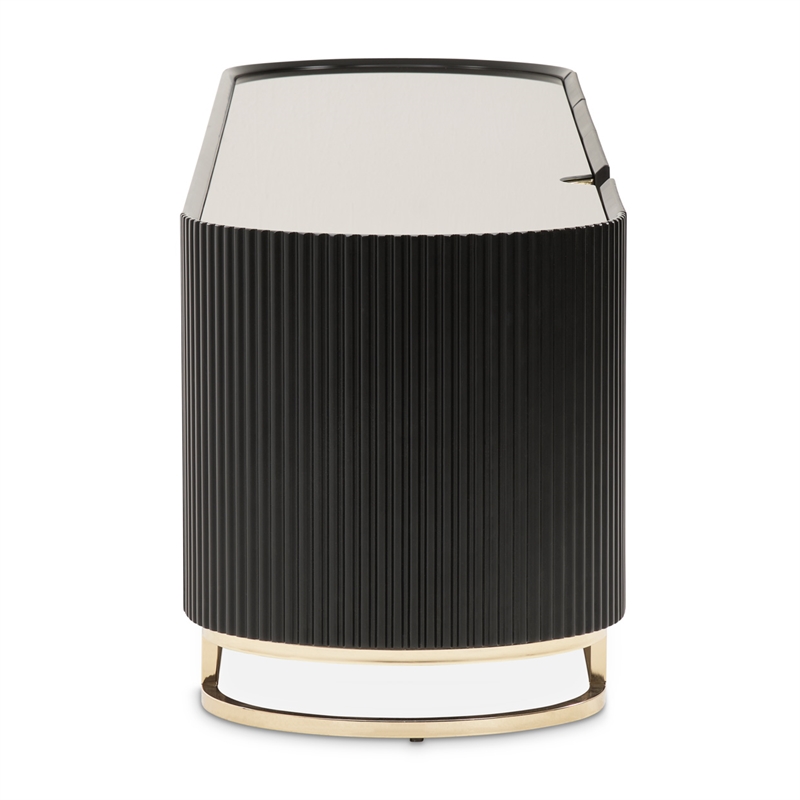 Michael Amini Lisbon Media Cabinet - Silken Matte Black