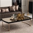 MICHAEL AMINI Lisbon Engineered Wood Cocktail Table in Silken Matte Black
