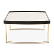 MICHAEL AMINI Lisbon Engineered Wood Cocktail Table in Silken Matte Black