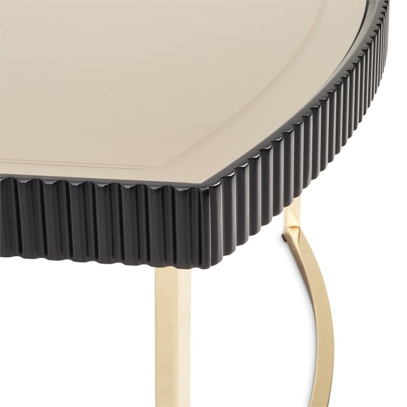 MICHAEL AMINI Lisbon Engineered Wood Cocktail Table in Silken Matte Black