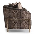 MICHAEL AMINI Lisbon Upholstered Chenille & Metal Loveseat in Onyx and Gold