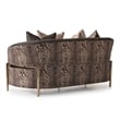 MICHAEL AMINI Lisbon Upholstered Chenille & Metal Loveseat in Onyx and Gold
