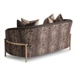 MICHAEL AMINI Lisbon Upholstered Chenille & Metal Loveseat in Onyx and Gold