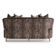 MICHAEL AMINI Lisbon Upholstered Chenille & Metal Loveseat in Onyx and Gold