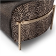 MICHAEL AMINI Lisbon Upholstered Chenille & Metal Accent Chair in Onyx and Gold