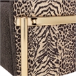 MICHAEL AMINI Lisbon Upholstered Chenille & Metal Accent Chair in Onyx and Gold