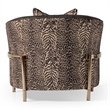 MICHAEL AMINI Lisbon Upholstered Chenille & Metal Accent Chair in Onyx and Gold