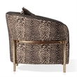 MICHAEL AMINI Lisbon Upholstered Chenille & Metal Accent Chair in Onyx and Gold