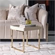Michael Amini Lisbon Side Table - Silken Matte Cream