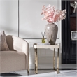 Michael Amini Lisbon Side Table - Silken Matte Cream