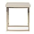 Michael Amini Lisbon Side Table - Silken Matte Cream