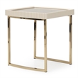 Michael Amini Lisbon Side Table - Silken Matte Cream