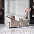 Michael Amini Lisbon Side Table - Silken Matte Cream