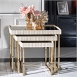 Michael Amini Lisbon Nesting Table - Set of 3 - Silken Matte Cream