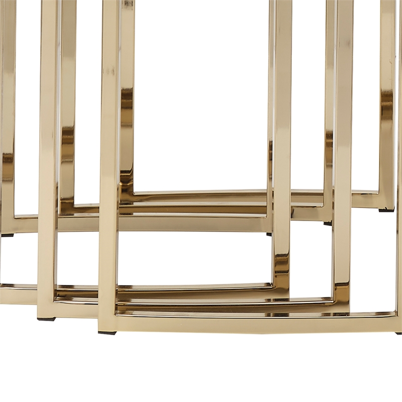 Michael Amini Lisbon Nesting Table - Set of 3 - Silken Matte Cream
