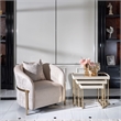 Michael Amini Lisbon Nesting Table - Set of 3 - Silken Matte Cream