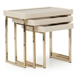 Michael Amini Lisbon Nesting Table - Set of 3 - Silken Matte Cream
