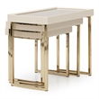 Michael Amini Lisbon Nesting Table - Set of 3 - Silken Matte Cream