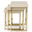 Michael Amini Lisbon Nesting Table - Set of 3 - Silken Matte Cream