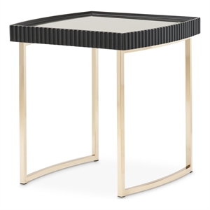 Michael Amini Lisbon Side Table - Silken Matte Black