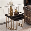 Michael Amini Lisbon Nesting Tables - Set of 3 - Silken Matte Black