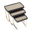 Michael Amini Lisbon Nesting Tables - Set of 3 - Silken Matte Black