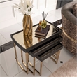 Michael Amini Lisbon Nesting Tables - Set of 3 - Silken Matte Black
