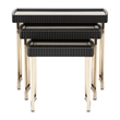 Michael Amini Lisbon Nesting Tables - Set of 3 - Silken Matte Black
