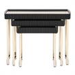 Michael Amini Lisbon Nesting Tables - Set of 3 - Silken Matte Black