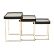 Michael Amini Lisbon Nesting Tables - Set of 3 - Silken Matte Black