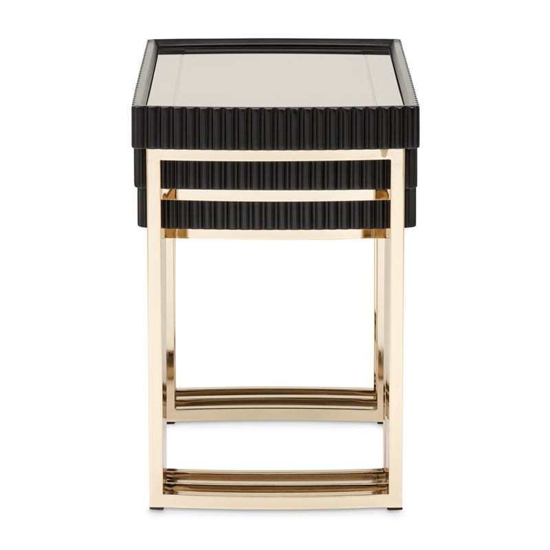 Michael Amini Lisbon Nesting Tables - Set of 3 - Silken Matte Black