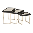 Michael Amini Lisbon Nesting Tables - Set of 3 - Silken Matte Black