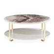 Michael Amini Ariana Faux-Marble Cocktail Table - White/Gold