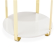 Michael Amini Ariana Faux-Marble End Table - White/Gold