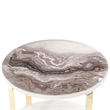 Michael Amini Ariana Faux-Marble End Table - White/Gold
