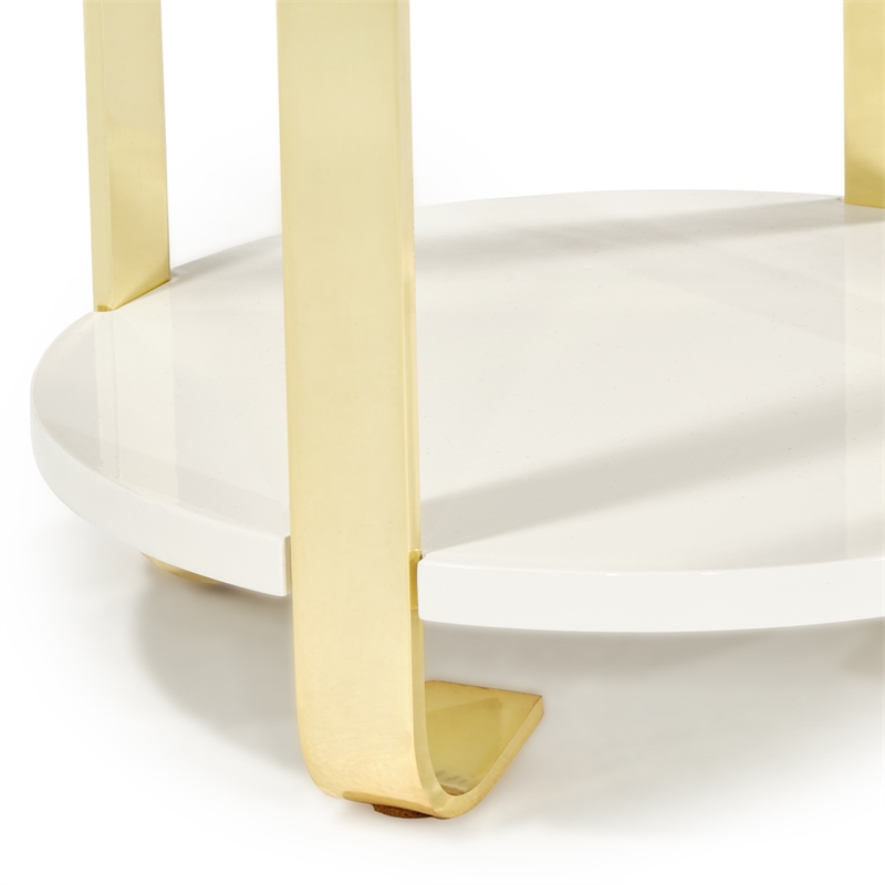 Michael Amini Ariana Chairside Table - Gold