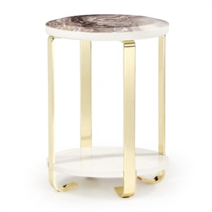 Michael Amini Ariana Chairside Table - Gold