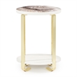 Michael Amini Ariana Chairside Table - Gold